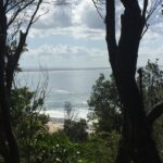 View across lakes beach