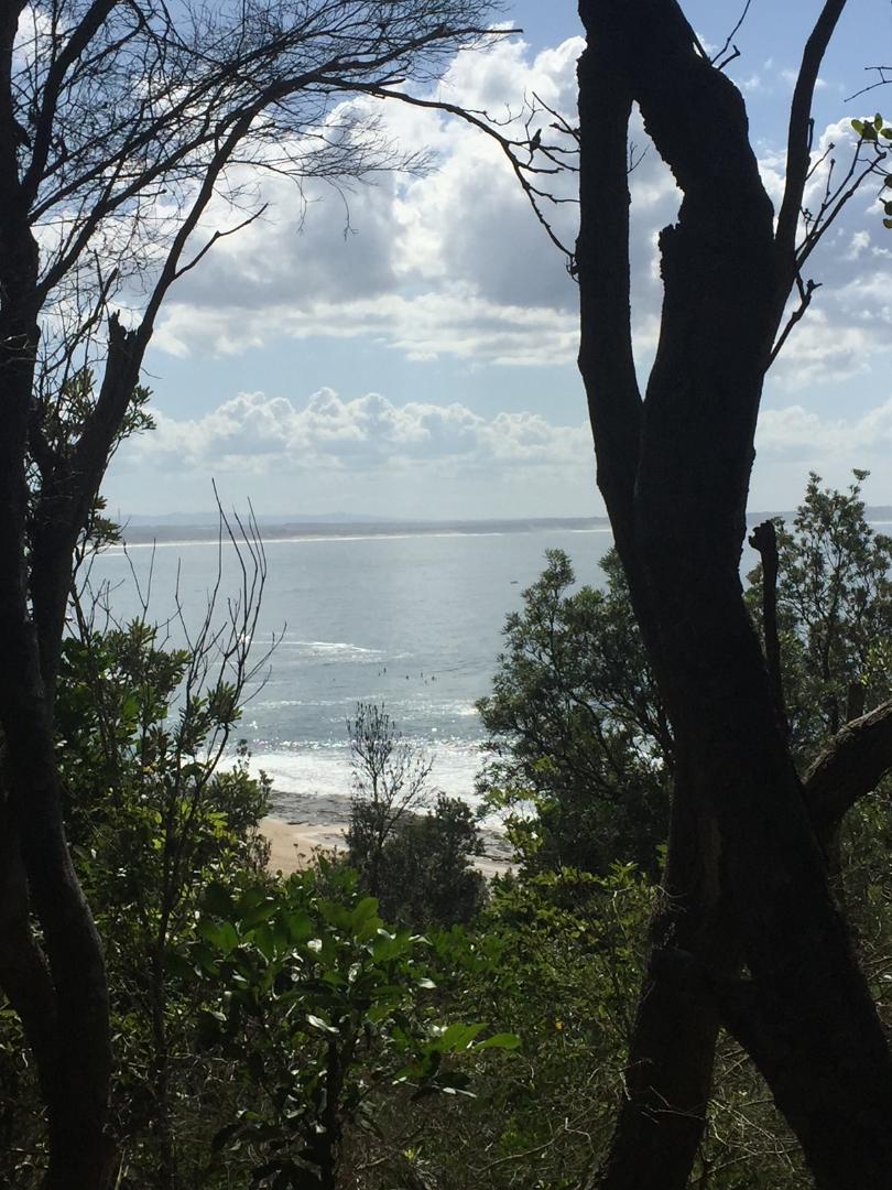 View across lakes beach